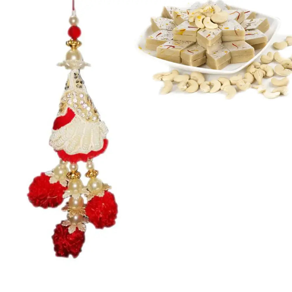 1 Rakhi - American Diamond Rakhi For Ladies With Indian Sweets