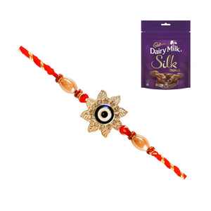 1 Rakhi - Blue Eye Colorful Rakhi With Chocolates