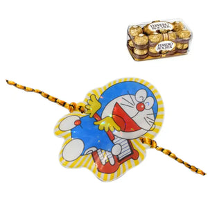 1 rakhi - doraemon rakhi with ferrero rocher chocolate box