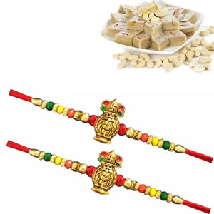 2 Rakhi - Auspicious Kalash Rakhi With Indian Sweets
