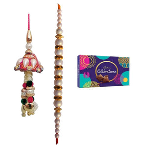 2 Rakhi - Bhaiya Bhabhi Rakhi Set With Chocolate Box