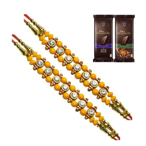 2 Rakhi - Beautiful Rakhi With Chocolate Box