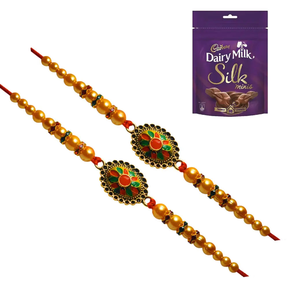 2 Rakhi - Designer Rakhi With Chocolate Box