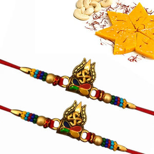 2 Rakhi - Devine Rakhi With Indian Sweets