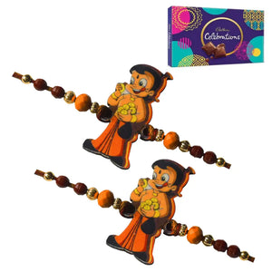2 Rakhi - Stylish Chhota Bheem Kids Rakhi With Chocolate Box