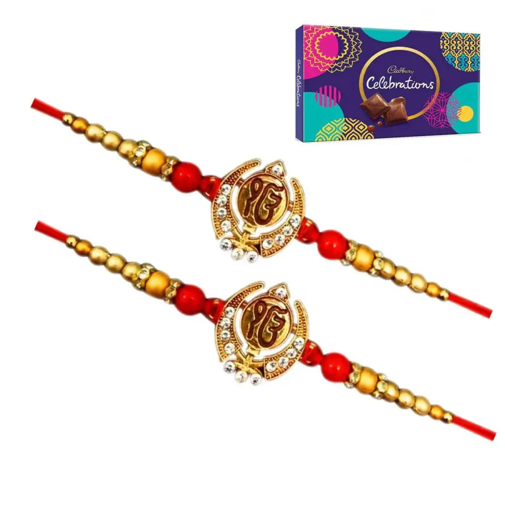 2 Rakhi - Auspicious Ek Omkar Rakhi With Chocolate