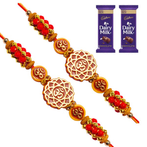 2 Rakhi - OM Rakhi Set With Chocolate Box