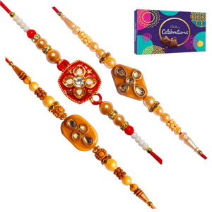 3 Rakhi - Fancy Rakhis With Chocolates