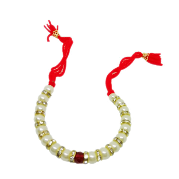 1 Rakhi - Beautiful American Diamond Lumba Rakhi For Girls