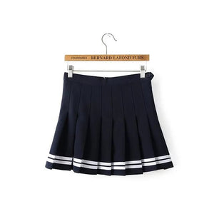 Women Preppy Style Mini High Waist Skirt