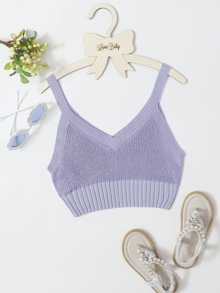 Girls Solid Knit Cami Top