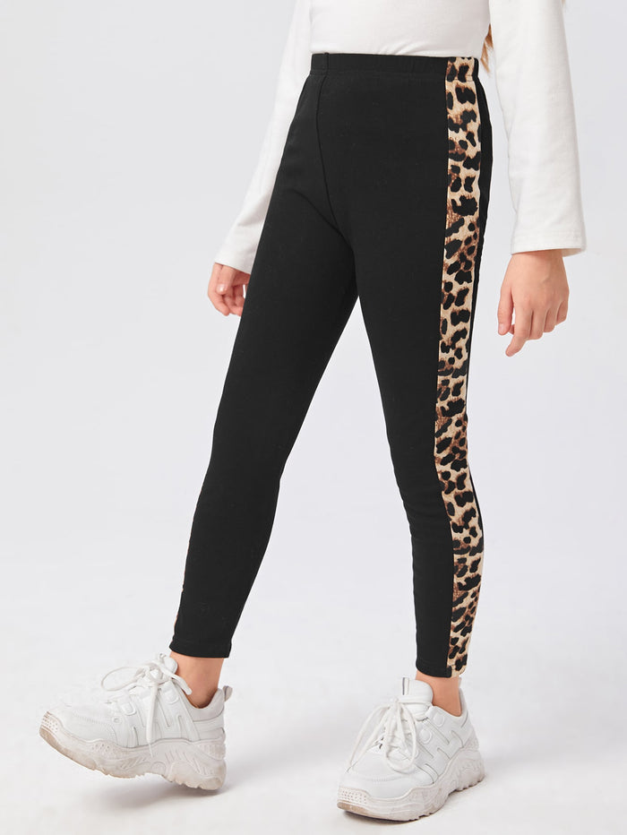 Girls Leopard Sideseam Leggings