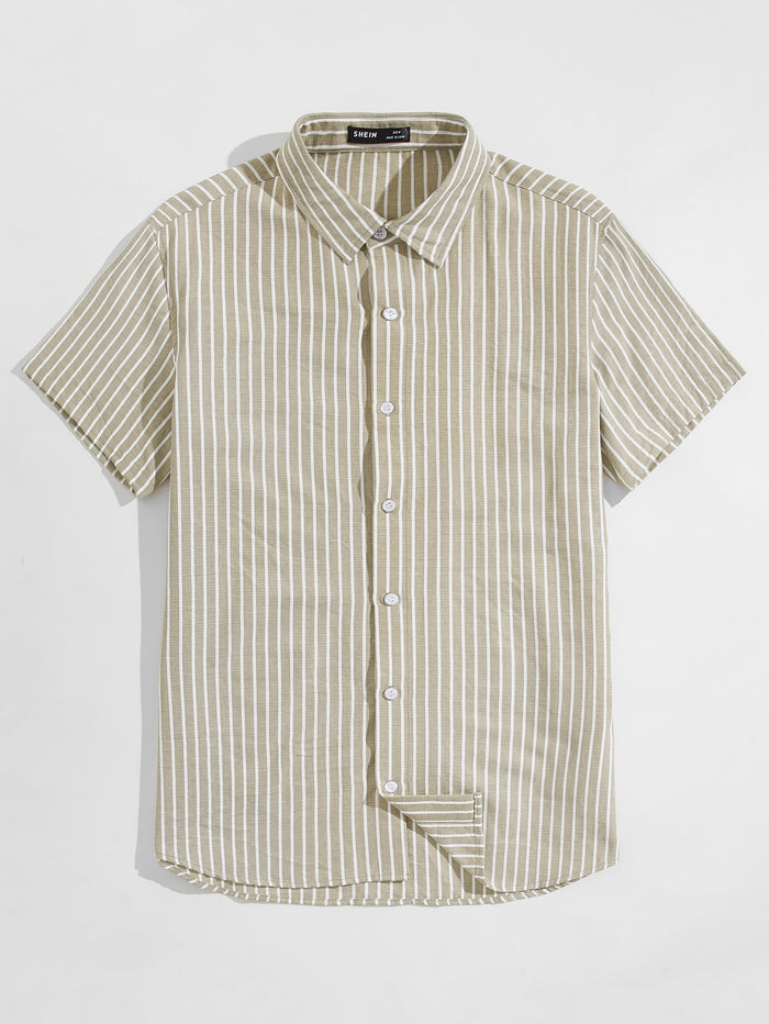 Men Striped Print Shirt