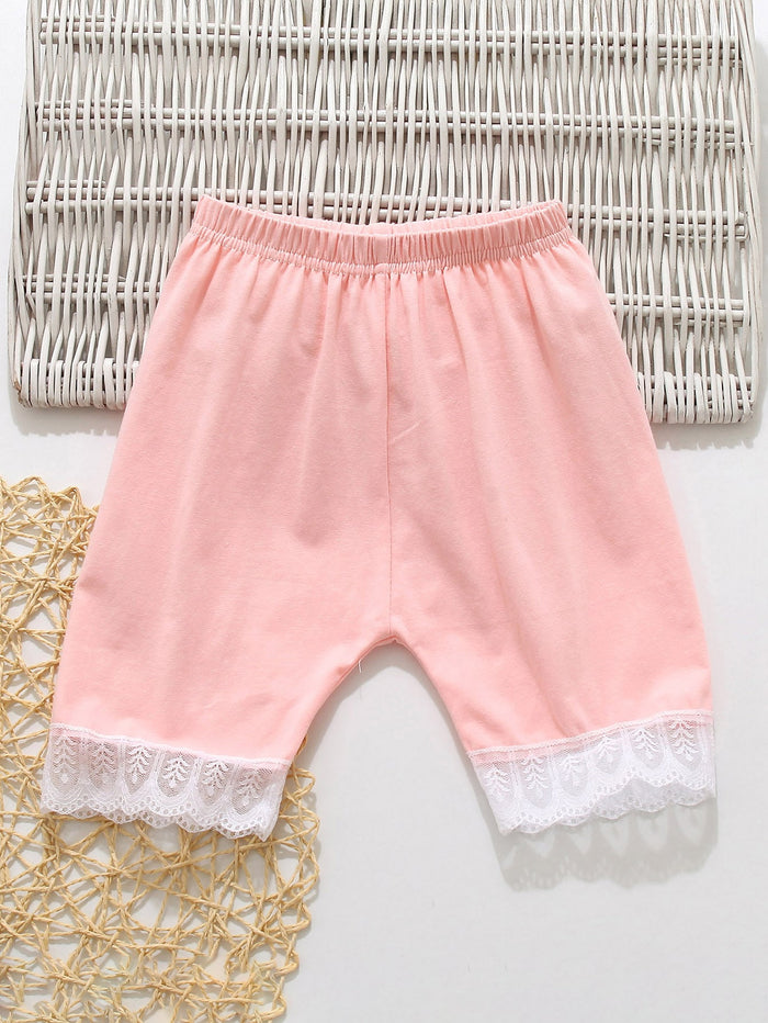 Toddler Girls Contrast Lace Shorts