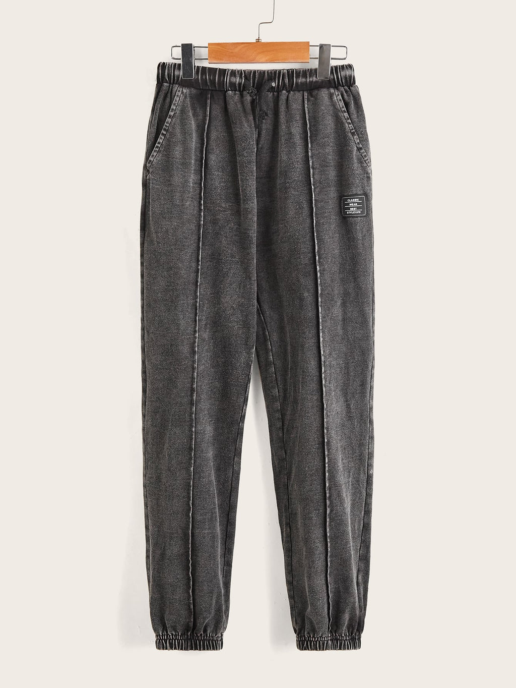 Boys Patched Detail Seam Front Sweatpants