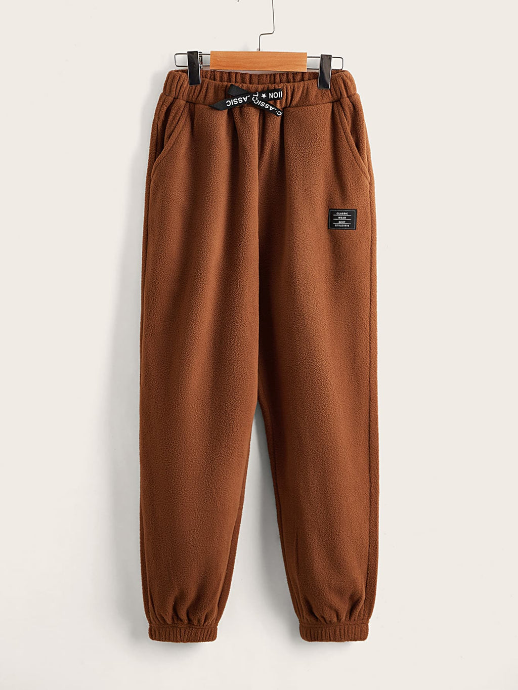 Boys Patched Detail Knot Front Fleece Sweatpants