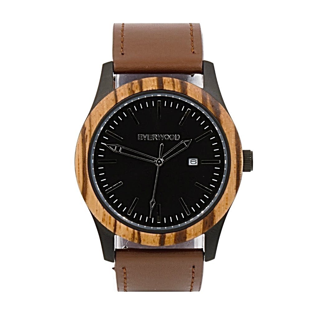 Men's Watches - Inverness | Zebrawood | Brown Leather