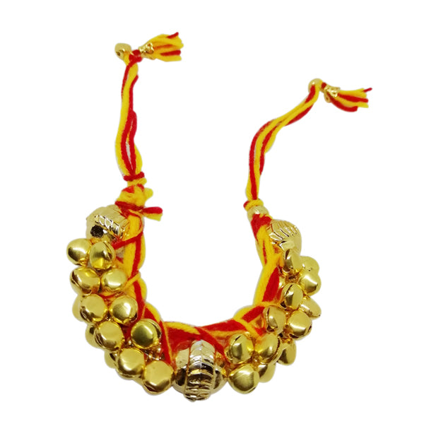 1 Rakhi - Golden Ghunghru Lumba Rakhi For Girls