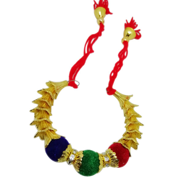 1 Rakhi - Green and Blue Bead Lumba Rakhi