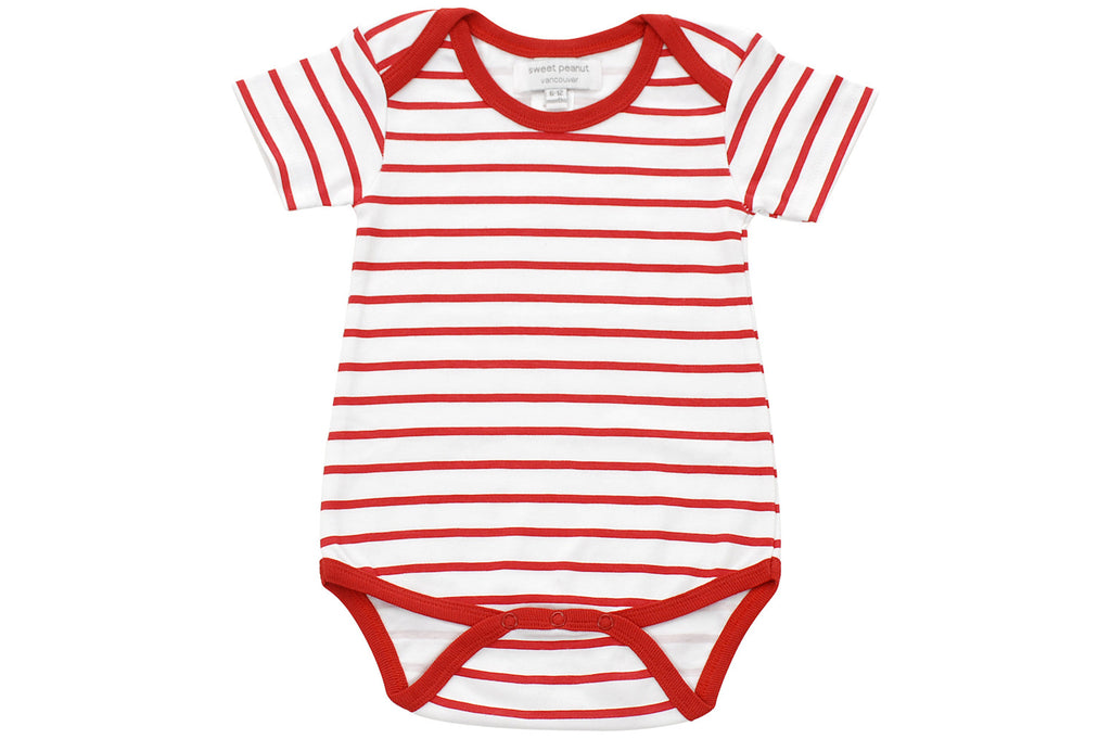 onesie in red marseille stripe