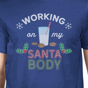 Working On My Santa Body Mens Royal Blue Shirt