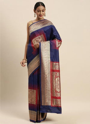 Blue Silk Traditional Wear Weaving Saree