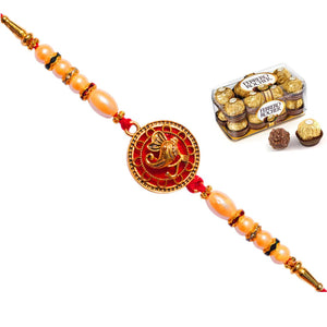 1 Rakhi - Ganesha Rakhi With Chocolate Box