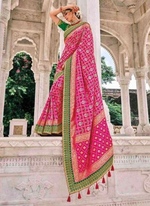 Rani Pure Silk Reception Wear Weaving Saree