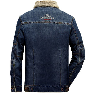 M-6xl Men Jacket and Coats Brand Clothing Denim Jacket Fashion Mens Jeans Jacket Thick Warm Winter Outwear Male Cowboy YF055