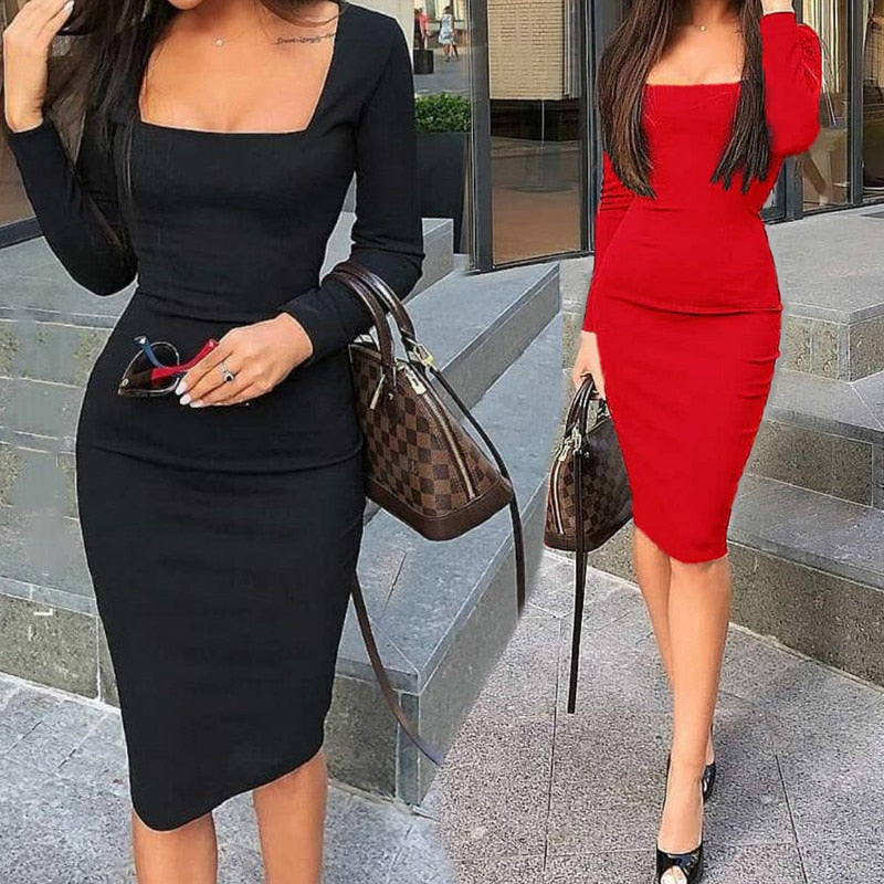 S-size Dark Blue and Blush Jersey Dress With 3/4 Sleeves / Long Sleeve  Casual Bodycon Dress / Knee Length Autumn Dress / Office Dress 