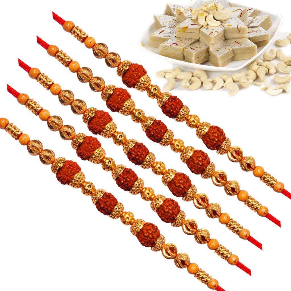 Rudraksh Rakhi And Kaju Katli