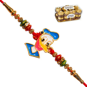 1 Rakhi - Donald Duck Kids Rakhi With Chocolate Box