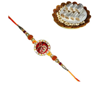 1 Rakhi - Ik Onkar Rakhi For Brother With Indian Sweet