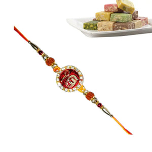 1 Rakhi - Ik Onkar Rakhi For Brother With Indian Sweet