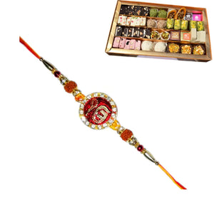 1 Rakhi - Ik Onkar Rakhi For Brother With Indian Sweet