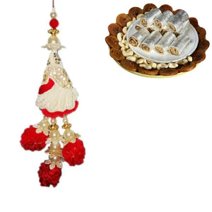 1 Rakhi - American Diamond Rakhi For Ladies With Indian Sweets