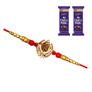 1 Rakhi - Auspicious Ek Omkar Rakhi With Chocolate Box