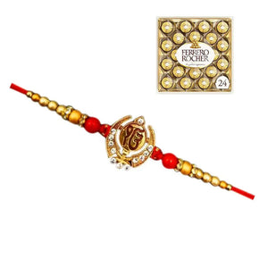 1 Rakhi - Auspicious Ek Omkar Rakhi With Chocolate Box