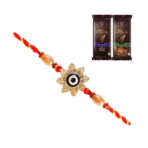 1 Rakhi - Blue Eye Colorful Rakhi With Chocolates
