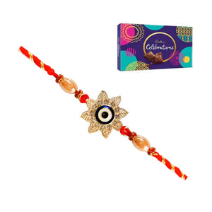 1 Rakhi - Blue Eye Colorful Rakhi With Chocolates