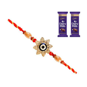 1 Rakhi - Blue Eye Colorful Rakhi With Chocolates