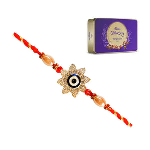 1 Rakhi - Blue Eye Colorful Rakhi With Chocolates