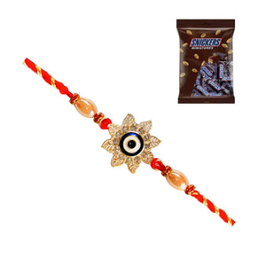 1 Rakhi - Blue Eye Colorful Rakhi With Chocolates