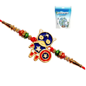 1 Rakhi - Captain America Rakhi With Chocolate Box