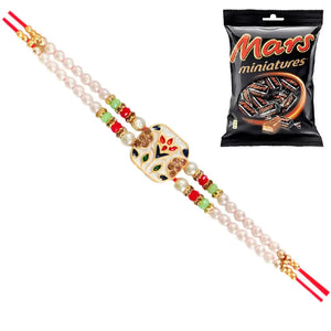 1 Rakhi - Colorful White Rakhi With Chocolate Box