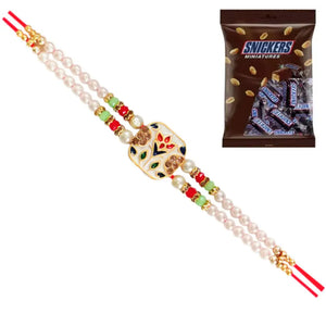 1 Rakhi - Colorful White Rakhi With Chocolate Box