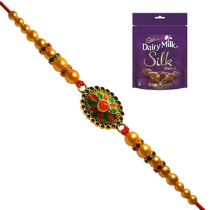 1 Rakhi - Designer Round Rakhi With Chocolate Box