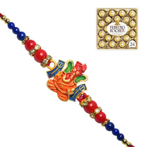 1 Rakhi - Ganapati Rakhi With Chocolate Box