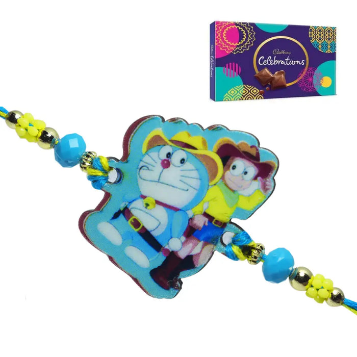 1 Rakhi - Stylish Doraemon Rakhi With Chocolate Box