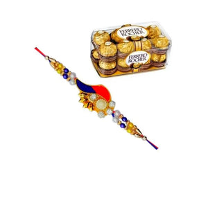 1 Rakhi - Zardosi Rakhi With Chocolate Box